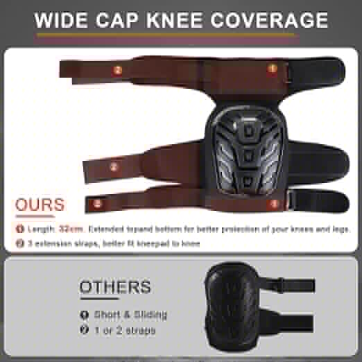 HOLULO Knee pads for men and women, construction knee pads for work, featuring upgraded adjustable extension straps and non-slip, durable, and comfortable foam gel knee pads.